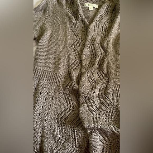 Decree Waterfall Cardigan Sweater Trumpet Sleeve L - Picture 6 of 16